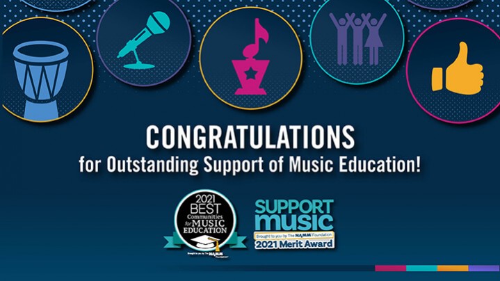 Congratulations to recipients of the 2021 Best Communities for Music Education